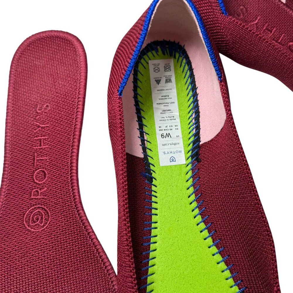 Rothy’s The Point Burgundy Red Flats size 9 Lk Nw! - Picture 7 of 9
